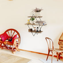 Load image into Gallery viewer, 3 Tier Geometric Diamond Wall Shelves
