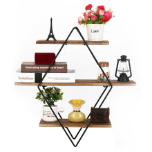 Load image into Gallery viewer, 3 Tier Geometric Diamond Wall Shelves