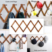 Load image into Gallery viewer, Wooden Expandable Coat Rack with 13 Hooks