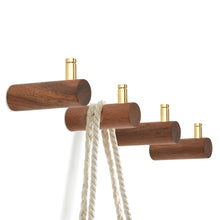 Load image into Gallery viewer, 2 pcs Wooden Wall Hooks - Walnut