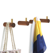 Load image into Gallery viewer, 2 pcs Wooden Wall Hooks - Walnut