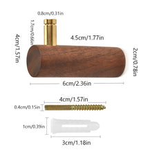 Load image into Gallery viewer, 2 pcs Wooden Wall Hooks - Walnut