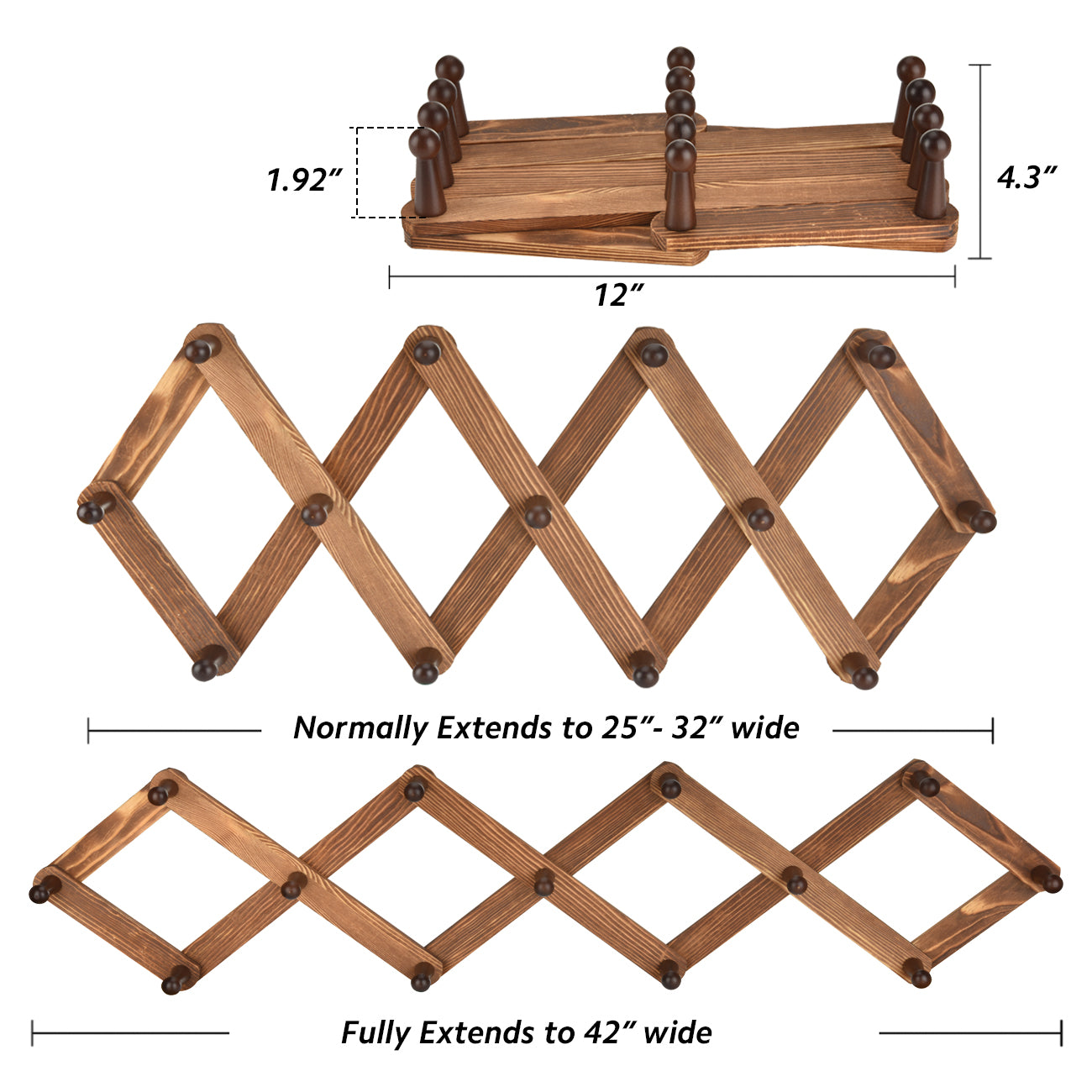 HOMODE WALL HOOKS with Shelf Wood Coat Rack with Shelf Wall